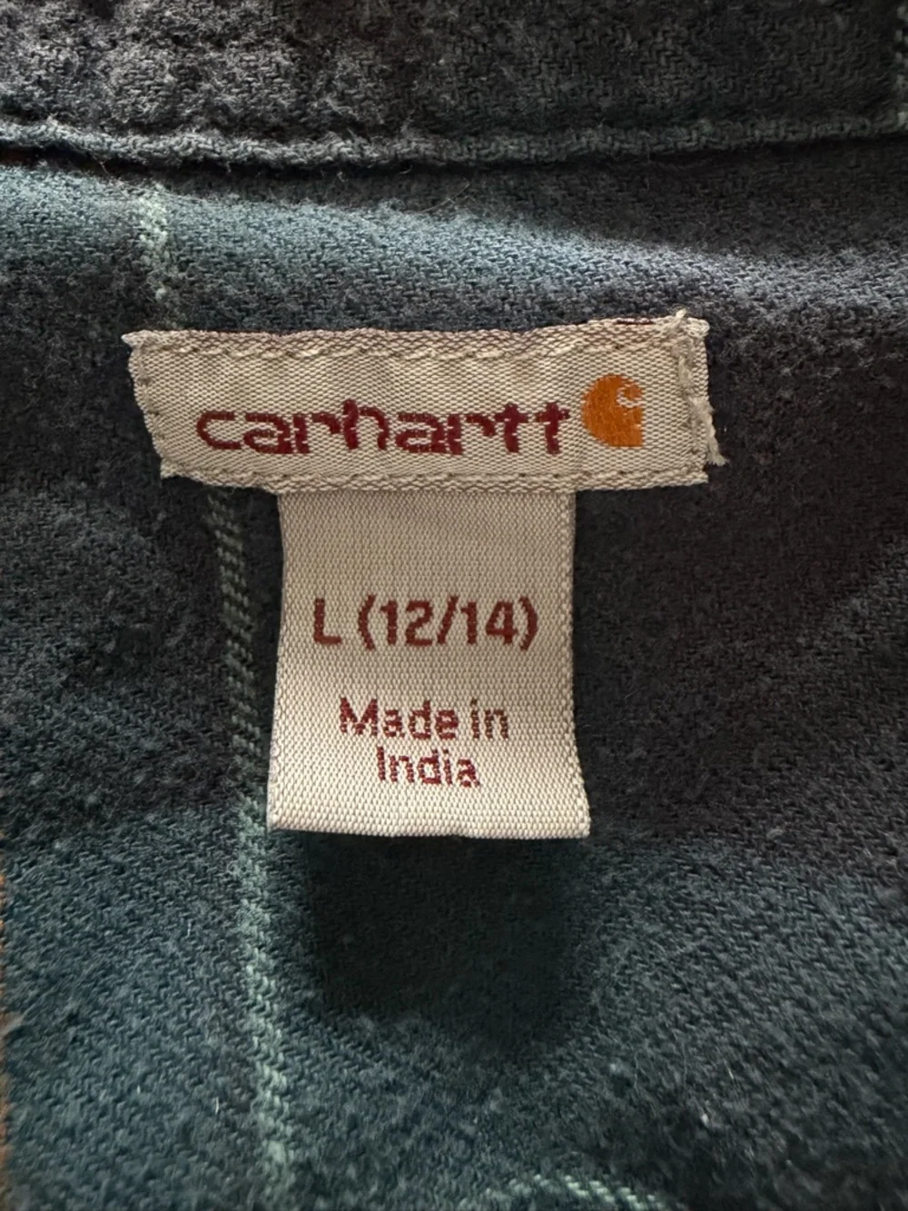 Carhartt Teal and Navy Plaid Lightweight Shirt Jacket - Picture 3 of 3